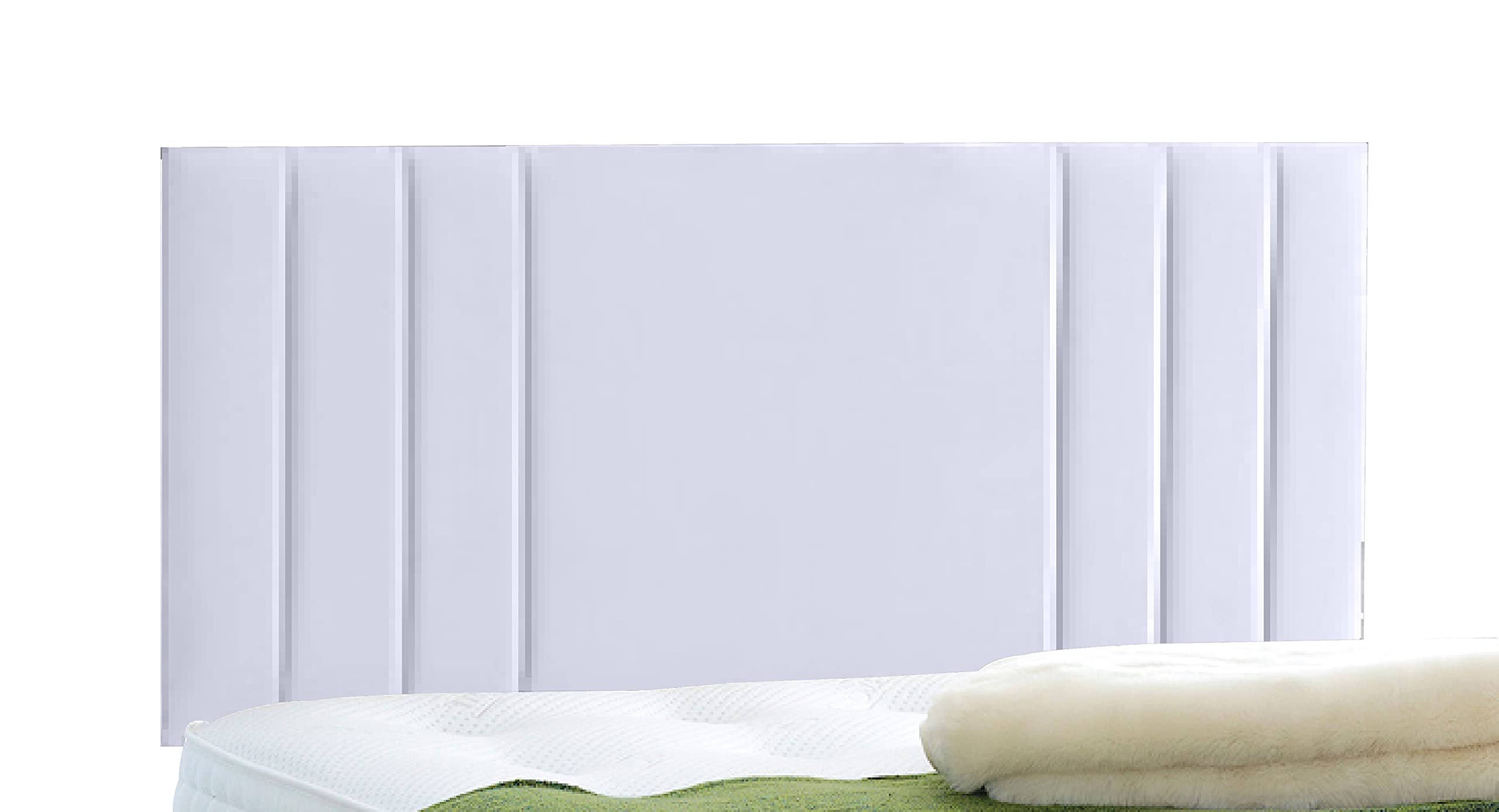 Affordable Contemporary Luxury Rio Headboards in Elegant Plush Velvet (6FT Super King- Height 24", White) — image 1