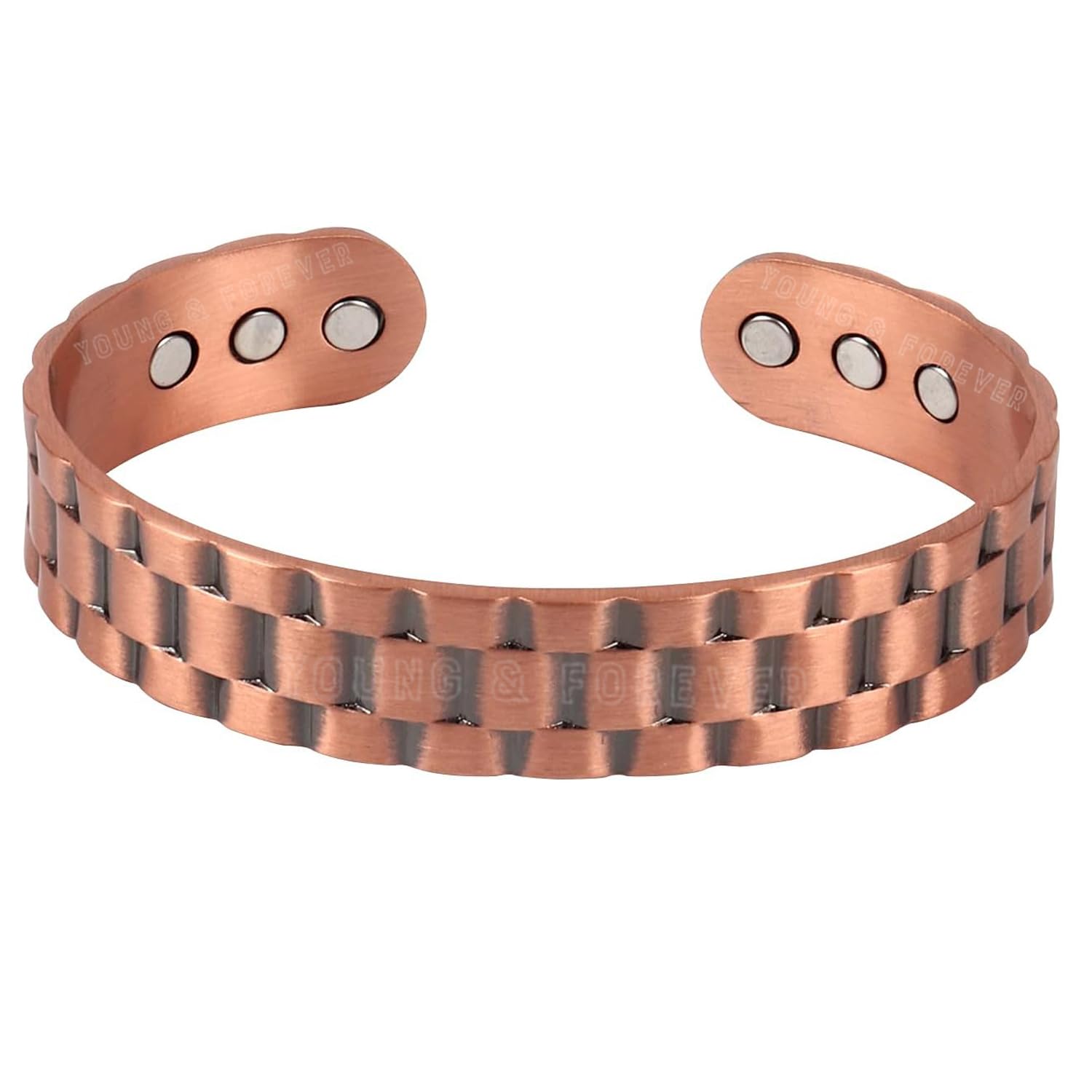 Bio Magnetic Latest Therapy Healthy Open Black Copper Silver Magnetic Therapy Magnetic Bracelet Magnets Magnetite Bracelets Men Health Care Jewelry (Copper)-image-36