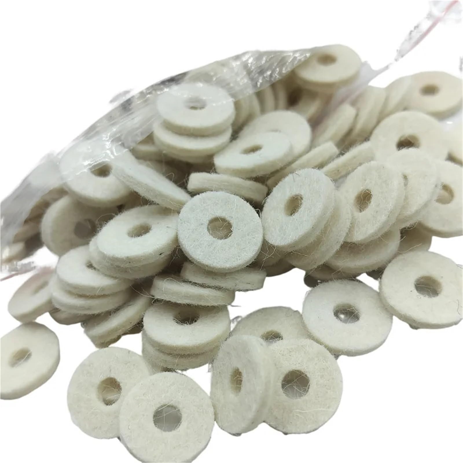 Cosyhat 100Pieces/bag Trumpet Felt Washers Pad Cushion Brass Instrument Replacement Parts for Musical Instruments(White 16mm)