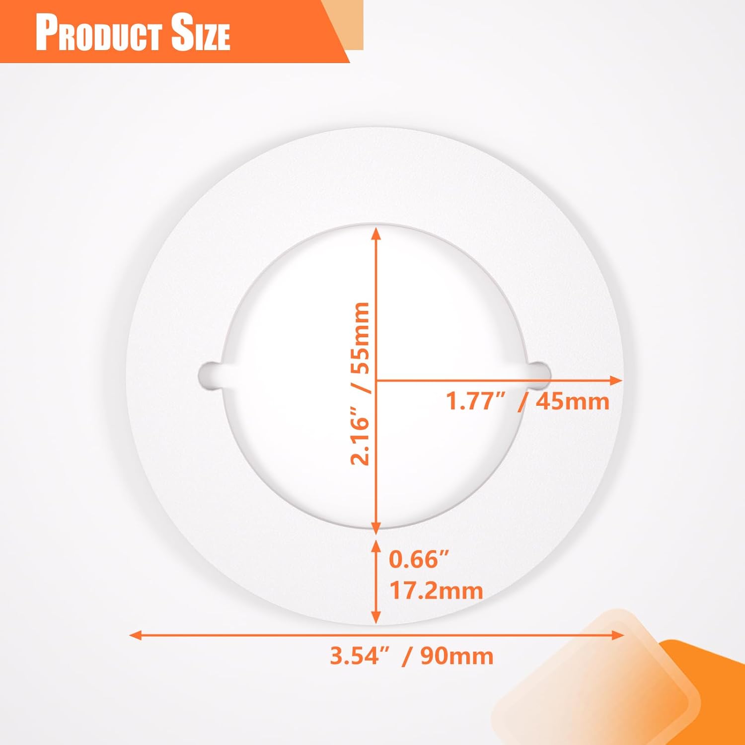 2 Pack Door Knob Reinforcement Plate Round, Door Knob Plate Cover for Door Deadbolt, Door Knob, Door Handle Repair Kit, White