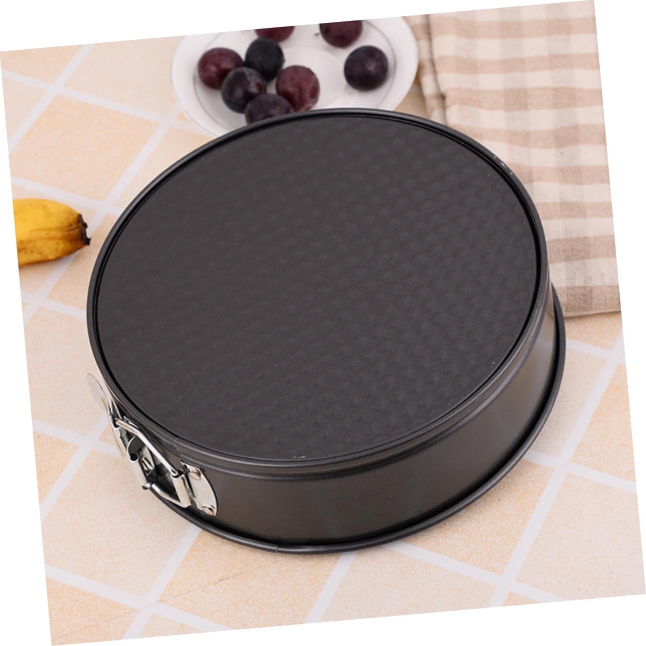 LABRIMP 6 Piezas Moldes Redondos para Pasteles con Base Desmontable Antiadherentes con Diseño Panal Bandejas para Hornear para Bodas Fiestas y Uso Doméstico Negro