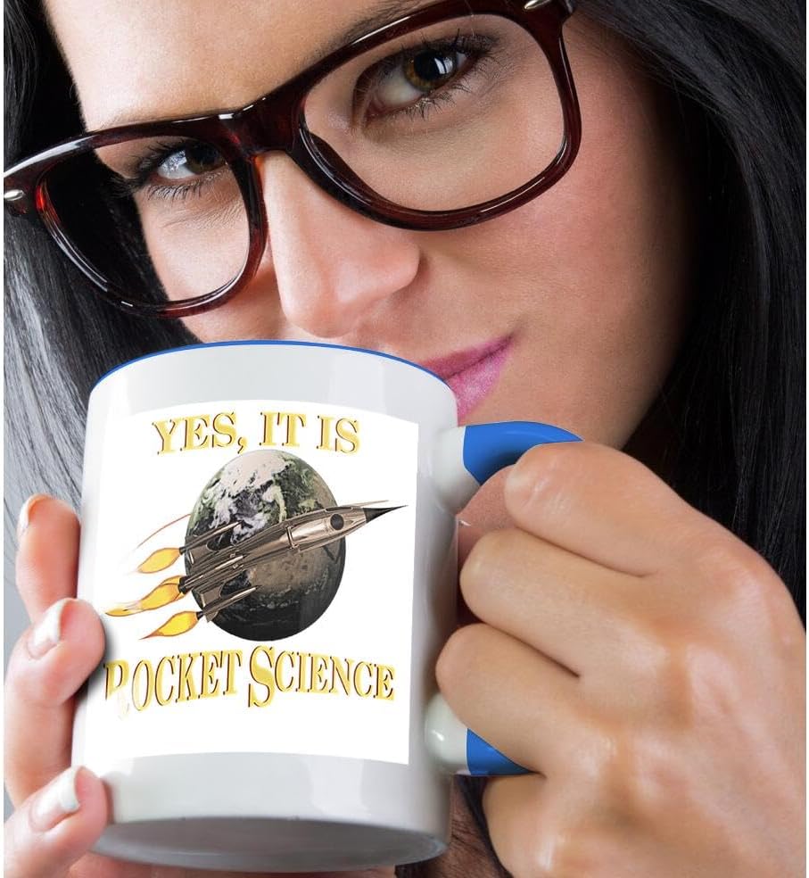 Miniatura 2 de 3dRose A fun geeky nerdy message, Yes It Is Rocket Science in retro sci-fi. - Mugs (mug_291901_11)
