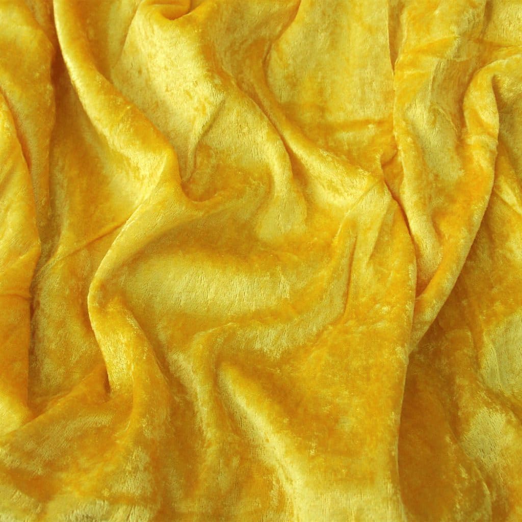 Crushed Velvet Fabric 59" Wide - Premium Velvet Material for Upholstery, Home Decor - Available in Gold, Black, Green, Blue, White, Red, Silver - Fabric by The Metre (Yellow, 10m) — image 1