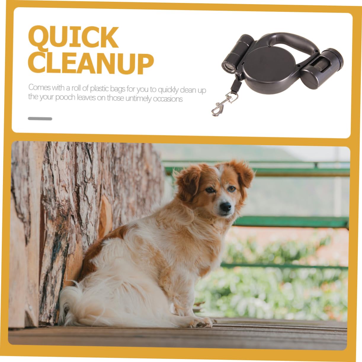 Mikikit Retractable Dog Leash with LED Flashlight Waste Bags Automatic Telescopic Traction Rope for Pet Training Ergonomic Handle for Comfortable Grip Black