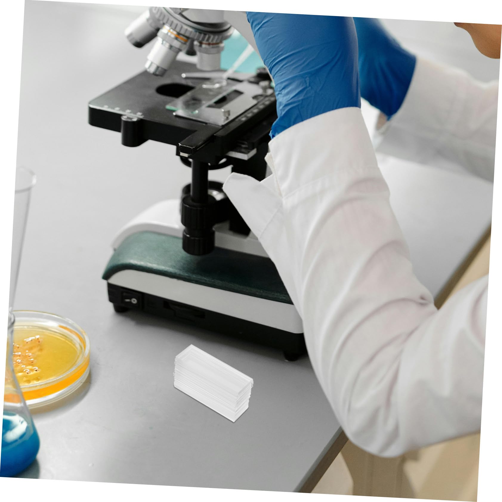 Beaupretty 200piezas Portaobjetos de Vidrio Prelimpiados para Laboratorios de Ciencias y Aula Cubreobjetos Transparentes para Biología y Educación Básica