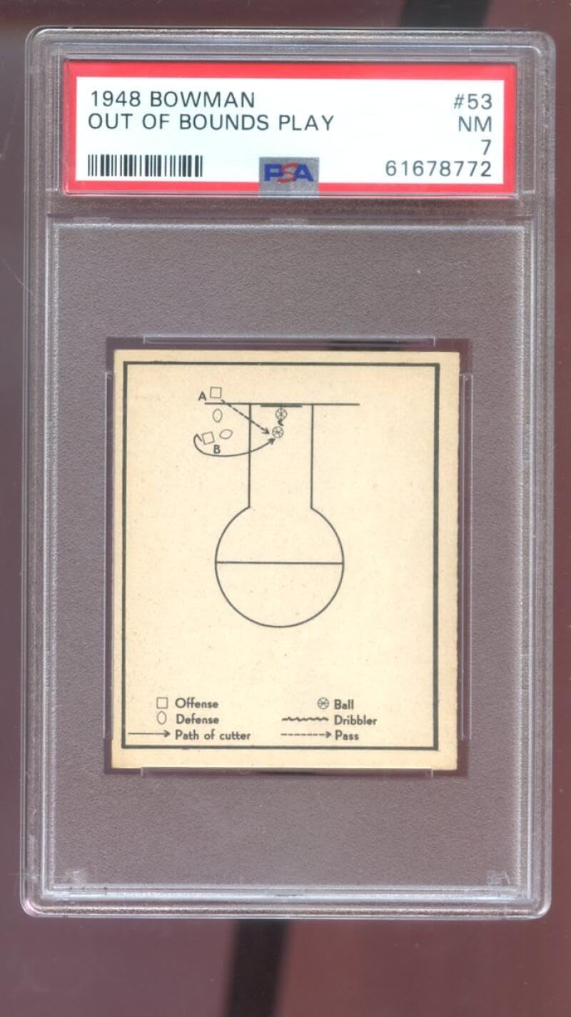 1948 Bowman #53 Out Of Bounds Play PSA 7 Graded Basketball Card 48