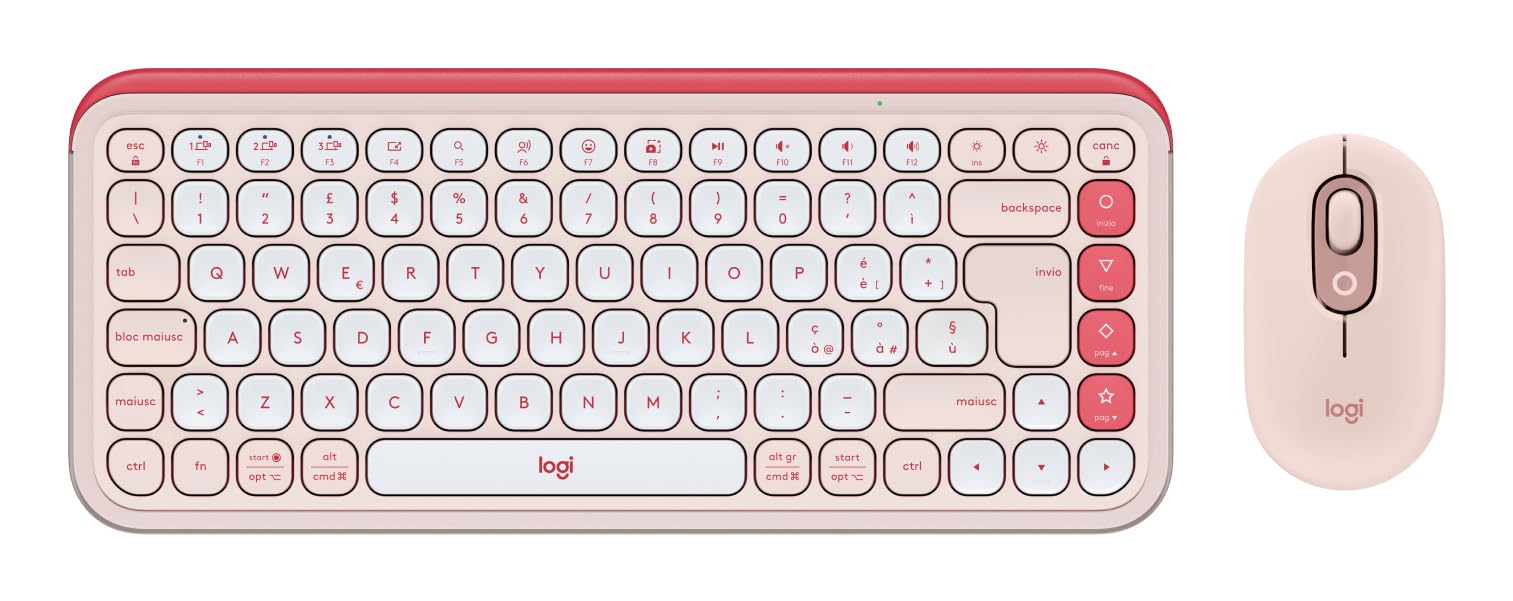 Logitech POP ICON COMBO, Bluetooth keyboard and mouse combo, comfortable typing, programmable keys and buttons, quiet clicks, Easy-Switch up to 3 devices