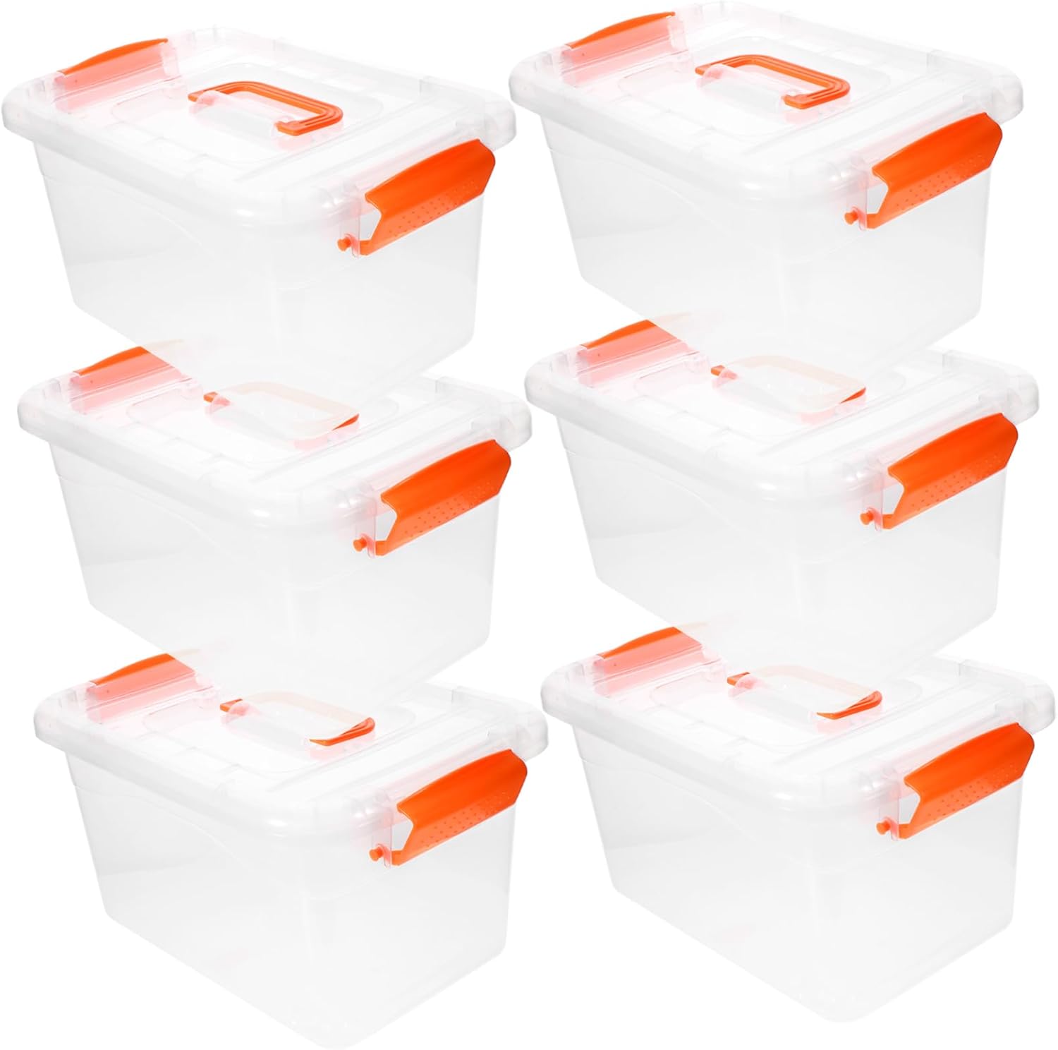 Cabilock 3L Storage Bin Set 6-Piece Plastic Storage Boxes Lids and Handles for Kitchen Organization