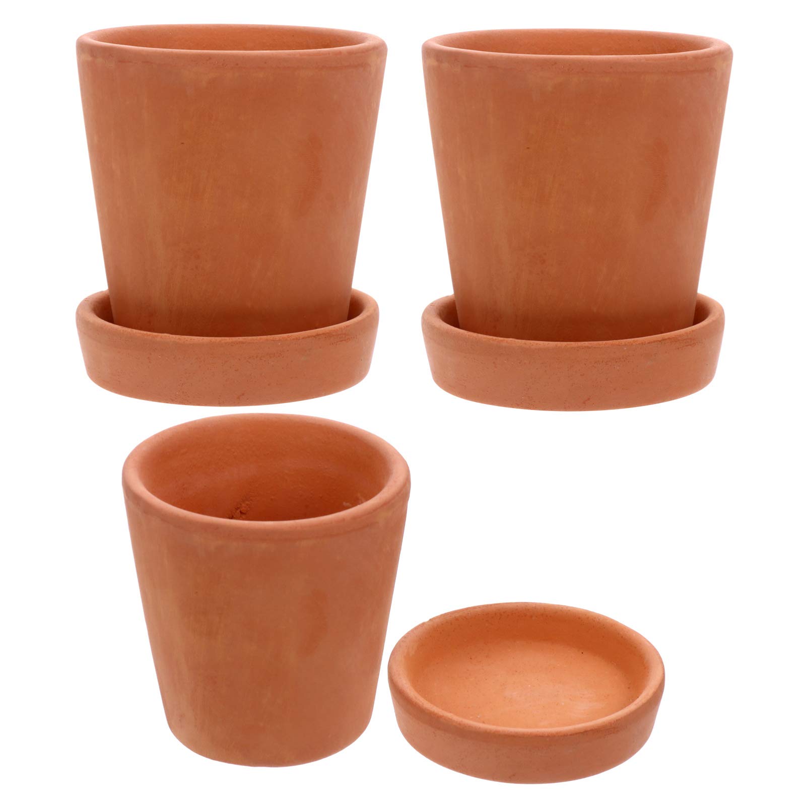Lot De 6 Petits Pots En Terre Cuite - 12x10 Cm - Trou De Drainage - Pour Plantes Grasses, Cactus, Décoration