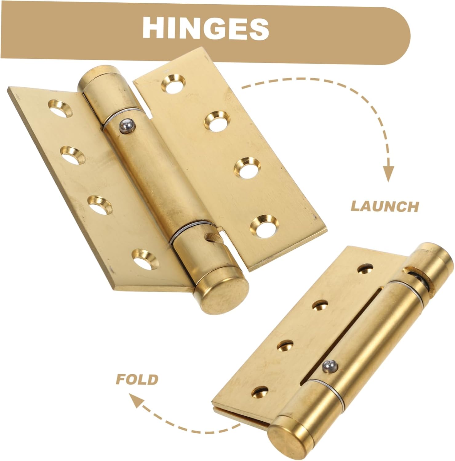 2pcs Self Closing Door Hinges for Pantry Cabinet Garage Door Slam Prevention