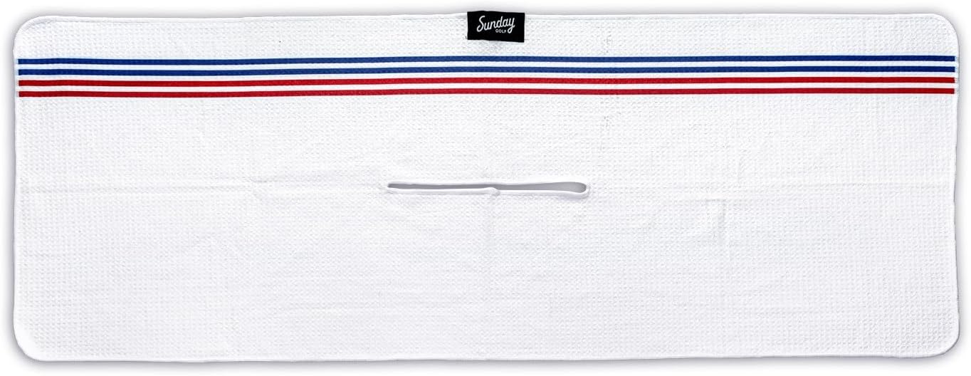 Sunday Golf Microfiber Golf Towel 14 x 40 inches| Premium Fabric | Waffle Pattern with Center Slit (El Clasico)