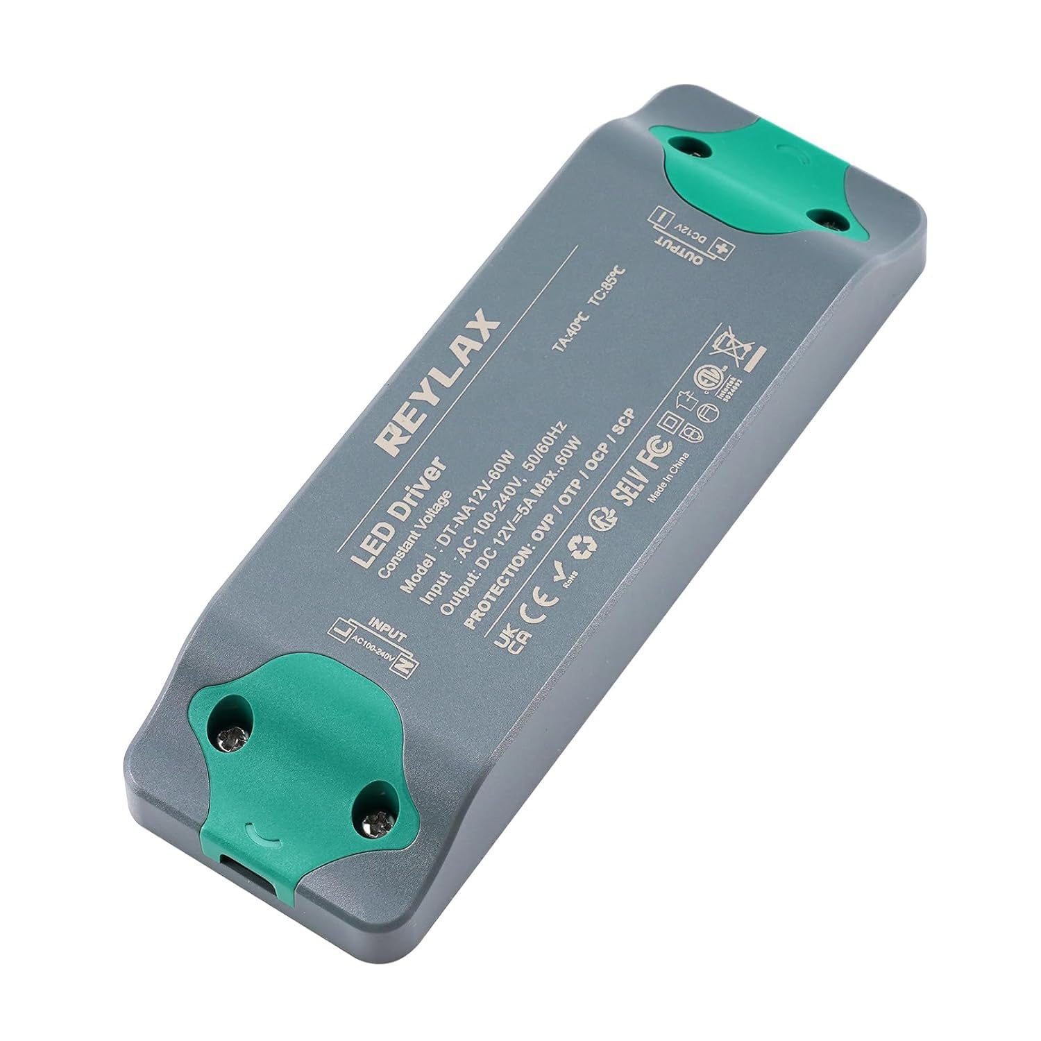 60W 12V LED Driver-Slim Power Supply, 100-240V AC to 12V DC