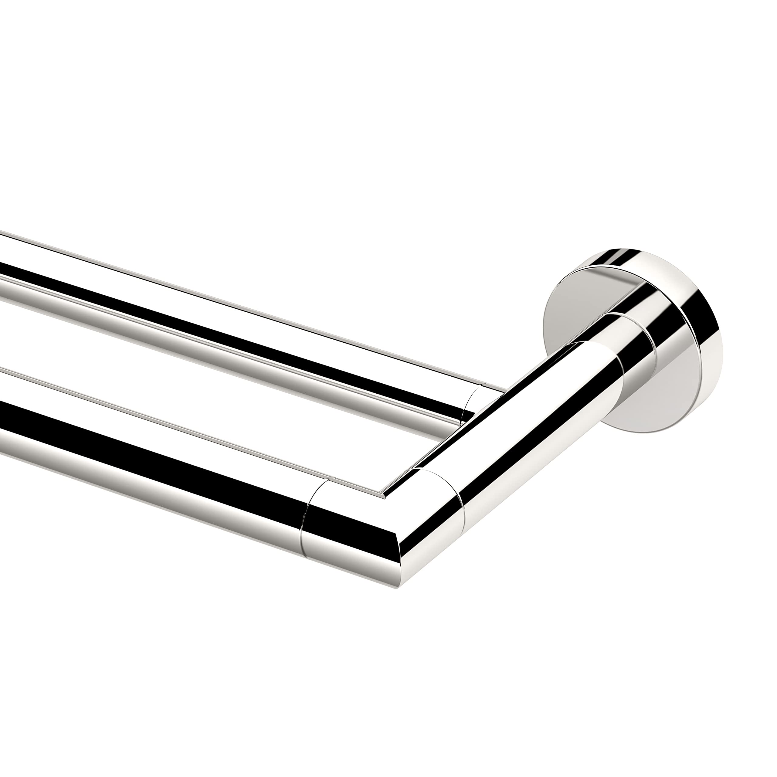 Gatco 4314 Glam Double Towel Bar, 24 Inch, Polished Nickel | Wall Mount Double Towel Holder for Bathroom | Bath Towel Rack with 2 Towel Bar Rods