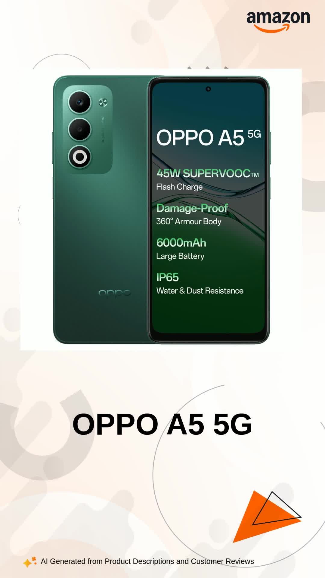 Oppo A5 5G (Aurora Green, 6GB RAM, 128GB Storage)