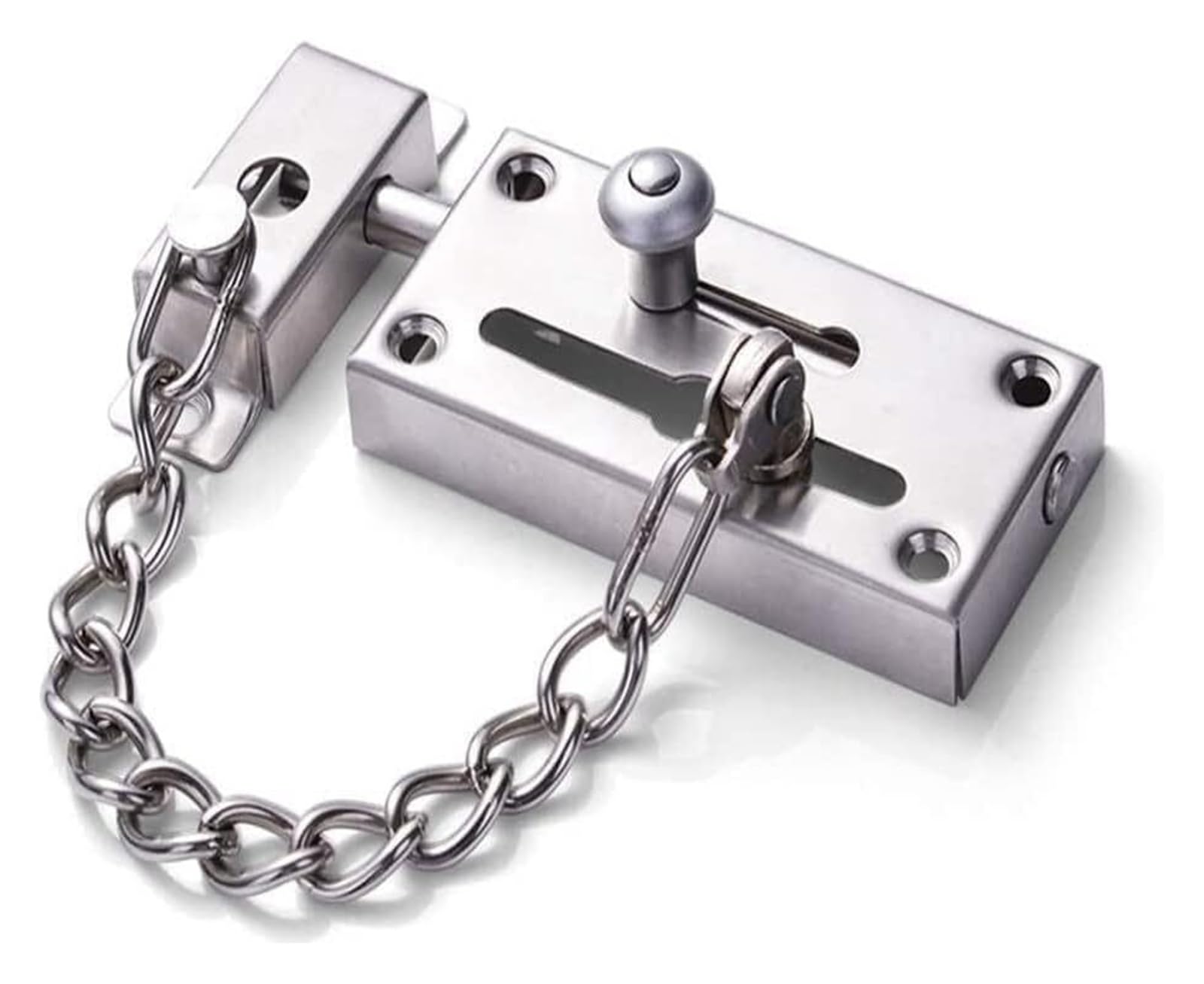 Lucchetto A Catena for Porta In Acciaio Inossidabile | Argento con spazio di ventilazione da 2 pollici for la visualizzazione della porta