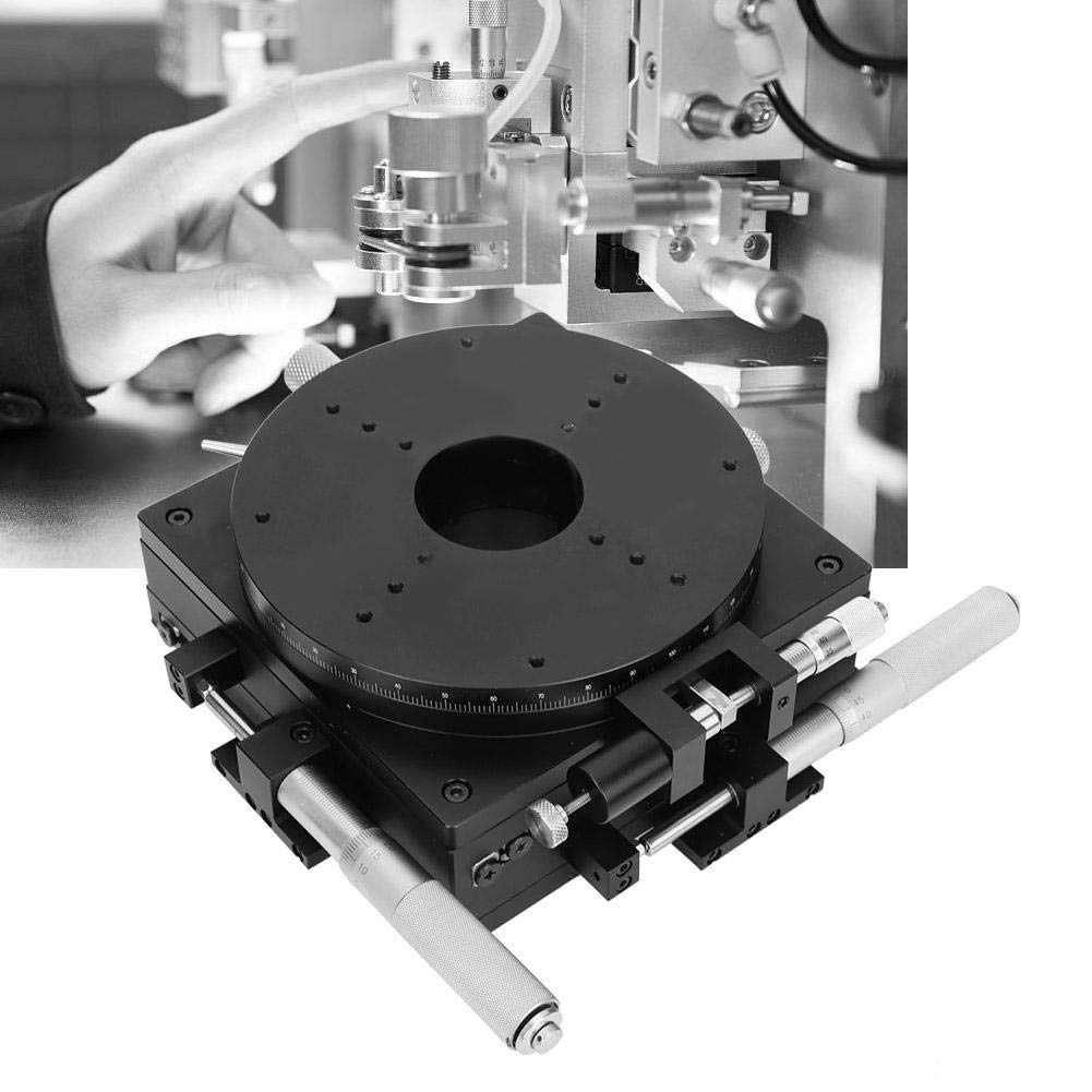 Manueller XYR-Lineartisch mit 3 Achsen, 160 x 160 mm SEMXYR-160 Präzisions-Feinabstimmungsplattform Station für optische Verschiebungsplattform Kreuzführung Optischer Schiebetisch