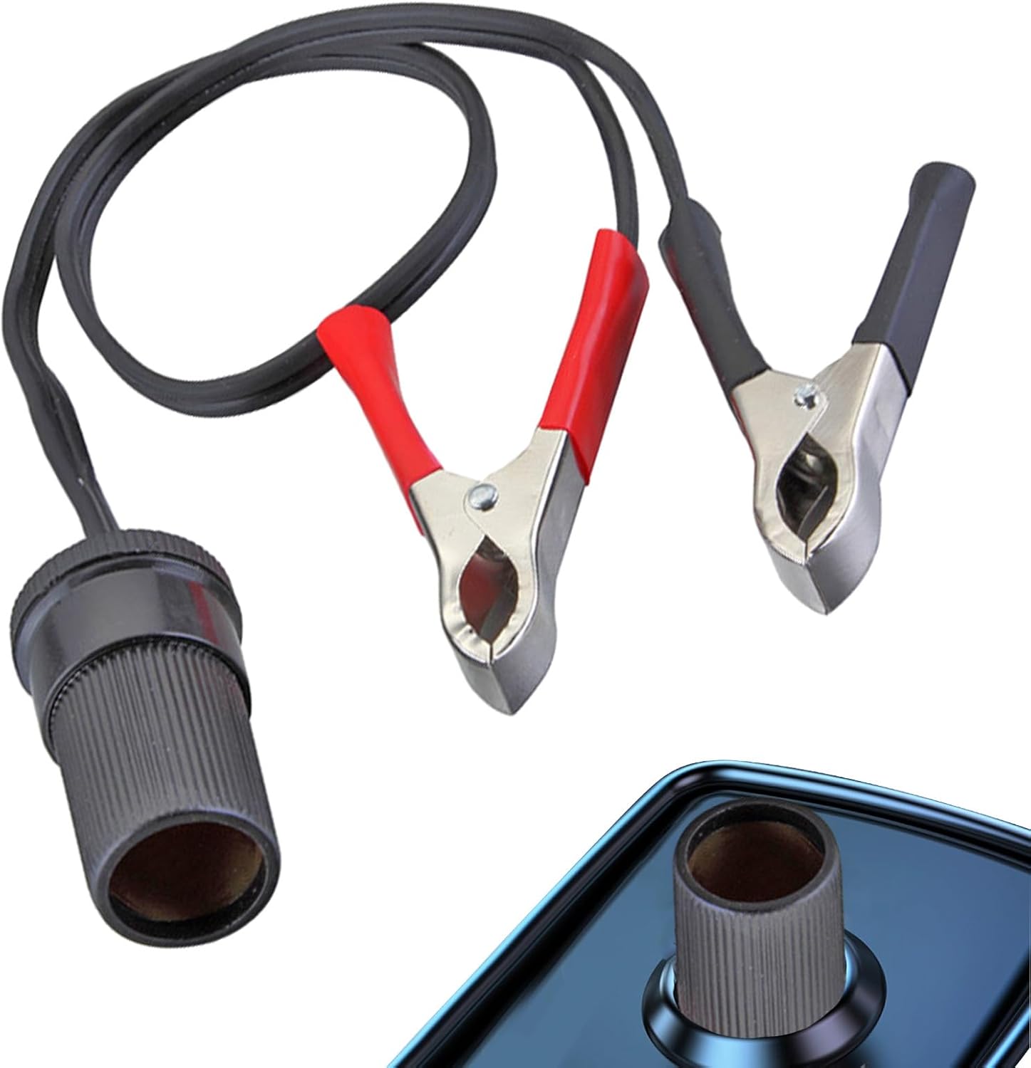 Car Adapter to Plug Socket, 0A Battery Clamps to Lighter Adapter, Vehicle Lighter Splitter