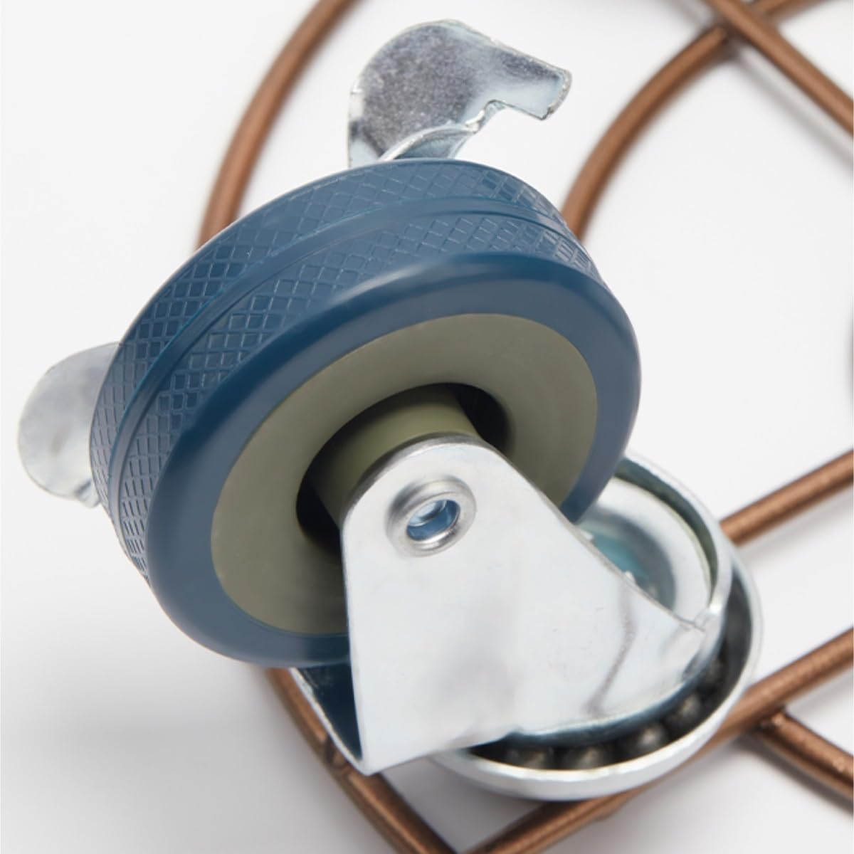 Portavaso rotondo mobile in ferro resistente, con ruote freno universali, per interni ed esterni, nero, 30 cm