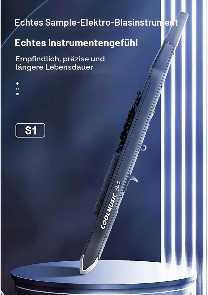 Coolmusic Mini-Saxophon-Instrument, digitales Saxophon-Blasinstrument mit 3 Blasempfindlichkeiten, Aerophon, digitales Blasinstrument