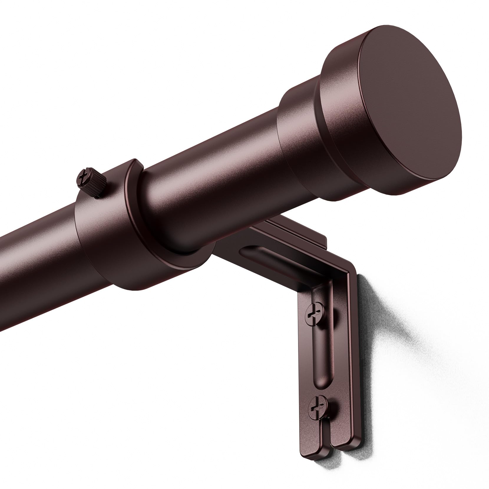 Photo 1 of YaFex Curtain Rods 32-118 Inch, Heavy Duty 1 Inch Adjustable Curtain Rod for Windows, Bronze Long Window Treatment Rods, Modern Design, Easy Installation