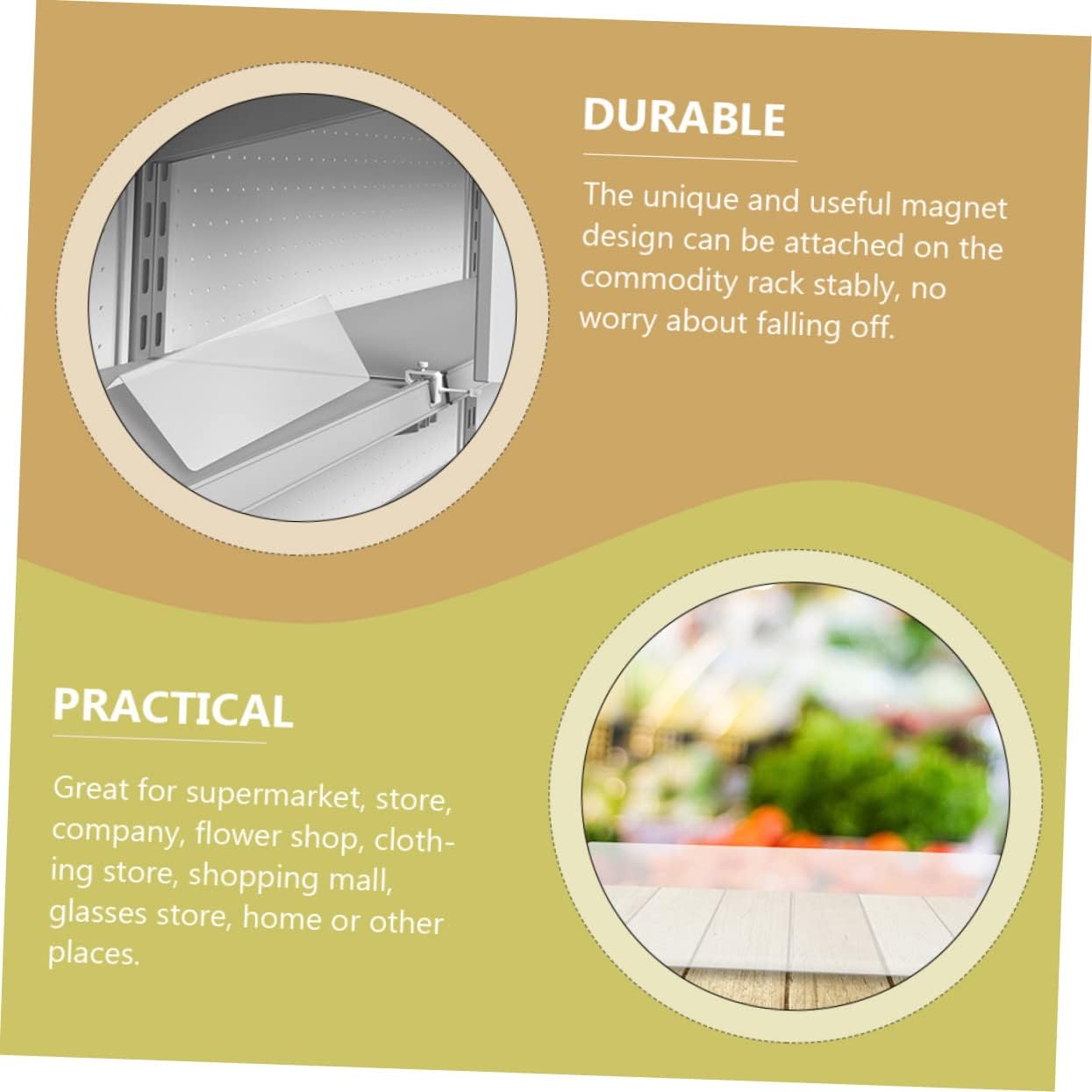 VICASKY 20Pcs PVC L-Shaped Shelf Dividers Plastic Organizers for Supermarket and Closet Storage Adjustable Separators for Clothing and Retail Display