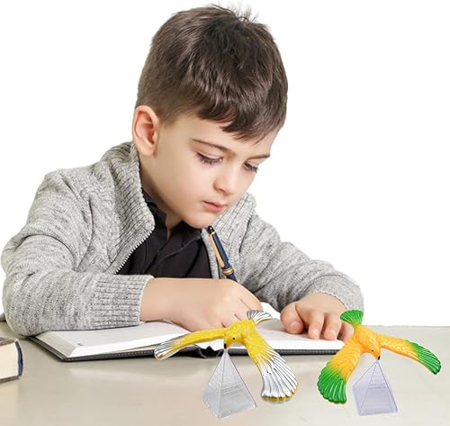 Miniatura 6 de 4 piezas de equilibrio de pájaro gravedad con pirámide combinación física juguete ciencia física adultos escritorio de oficina para amantes de la