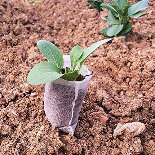 Miniatura 4 de 400 bolsas de siembra de plántulas de 3.5 x 4.7 pulgadas, bolsa de vivero de plantas, macetas de tela no tejida, bolsas de cultivo de plantas para