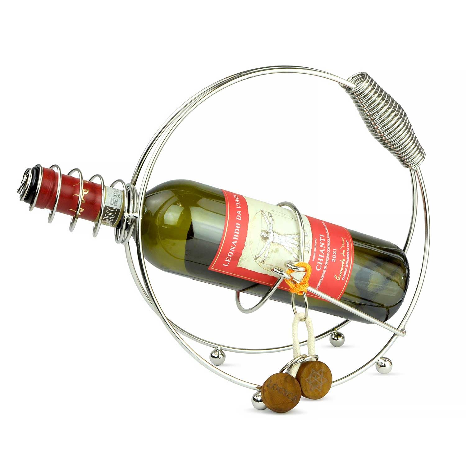 Logica Jeux Art. Non pour Alcooliques Métalliques - Casse-tête Porte-Bouteille en Métal - Difficulté 4/6 Extrême - Collection Leonardo da Vinci