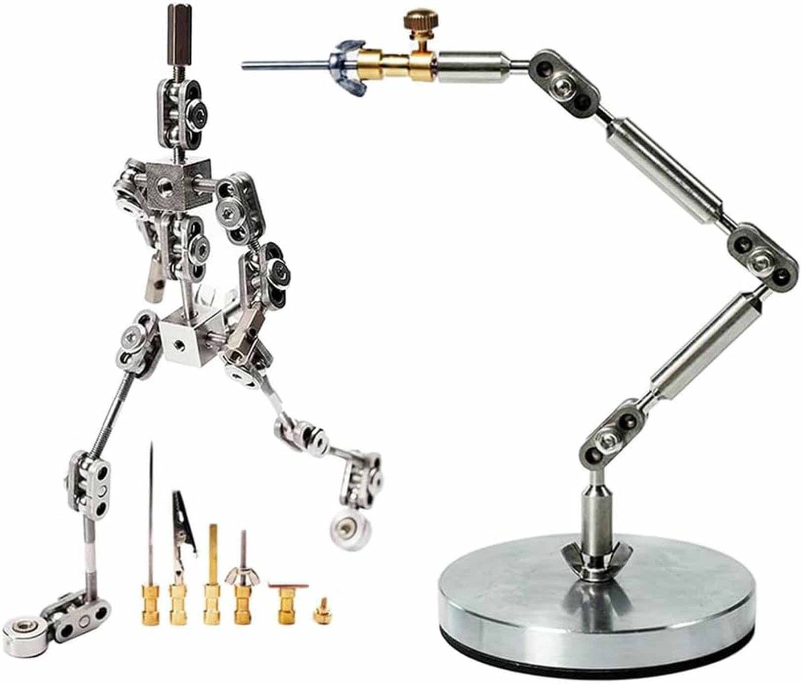 Figurine en métal pour Stop Motion avec kits d'armatures et squelette humanoïde articulé