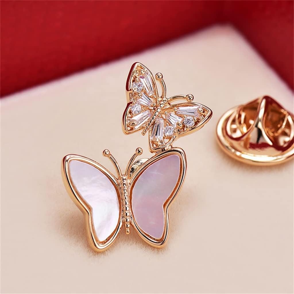 OLOTU Exquisite Butterfly Shape Brooch, Creative Decorative Pin Fixed Clothes, Collar Pin for Shirt/V-Neck/Suit/Coat/Cardigan Jewelry Gift All-Match