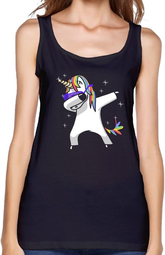 Dabbing Unicorn Woman Leisure Tank Tops Yoga Gym Running Tank Top