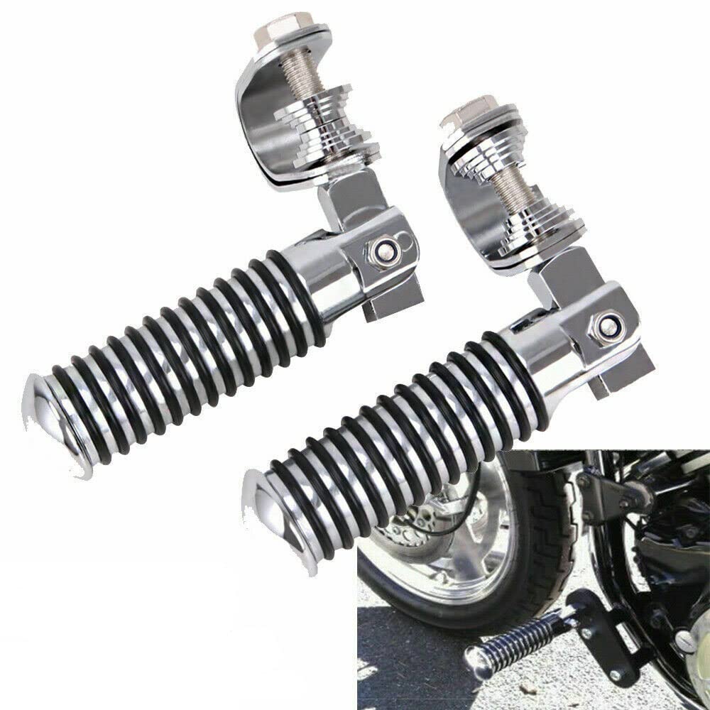 Foot Pegs For Motorcycles For 1" Crash Bar Foot Pegs 1.25" 1 1/4" Engine Guard U-Clamp Footpegs Universal Compatible With Harley Sportster 883 1200 Bad Boy Heritage Softail Flst Fxst Fxrt