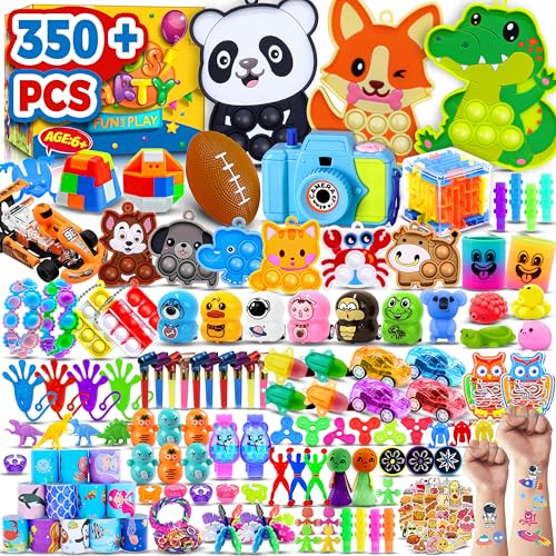 Olganicor 350 PCS Party Favors for Kids, Fidget Toys Bulk, Easter Eggs Fillers, Treasure Box Toy for Classroom Prizes, Goodie Bags Stuffers Birthday Carnival Prize, Pinata Filler Stuffers