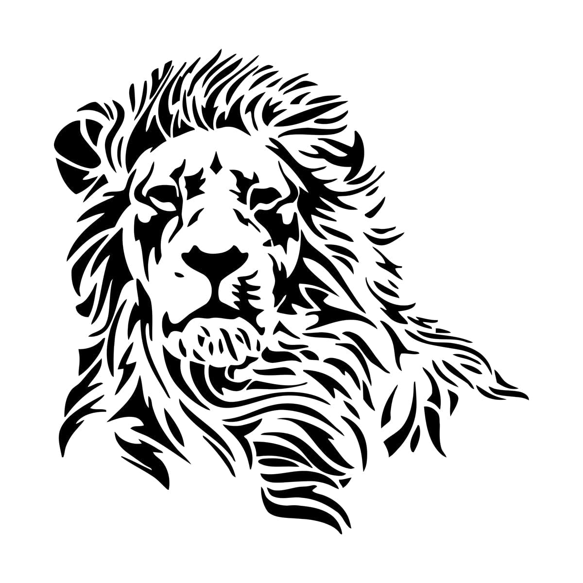 Lzhouting Wall Stickers 3407 Lion Silhouette Vinyl Wall Stickers Design Predator Animal Wall Decal Zoo Wild Lion Removable Wallpaper Home Decor Large - 58X58cm