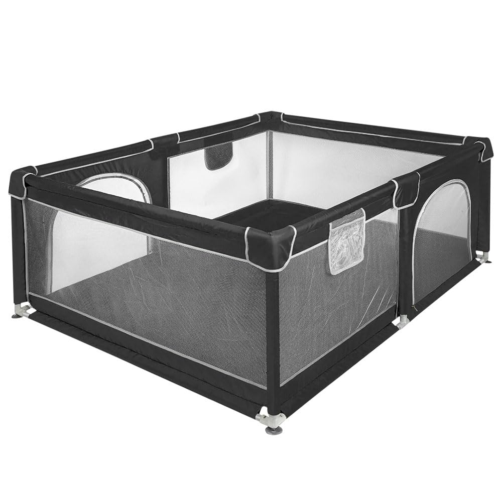 Box modulare 120 cm x 160 cm x 66 cm, pieghevole, tessuto Oxford con custodia, sicuro e comodo, attività genitore-figlio (grigio scuro)