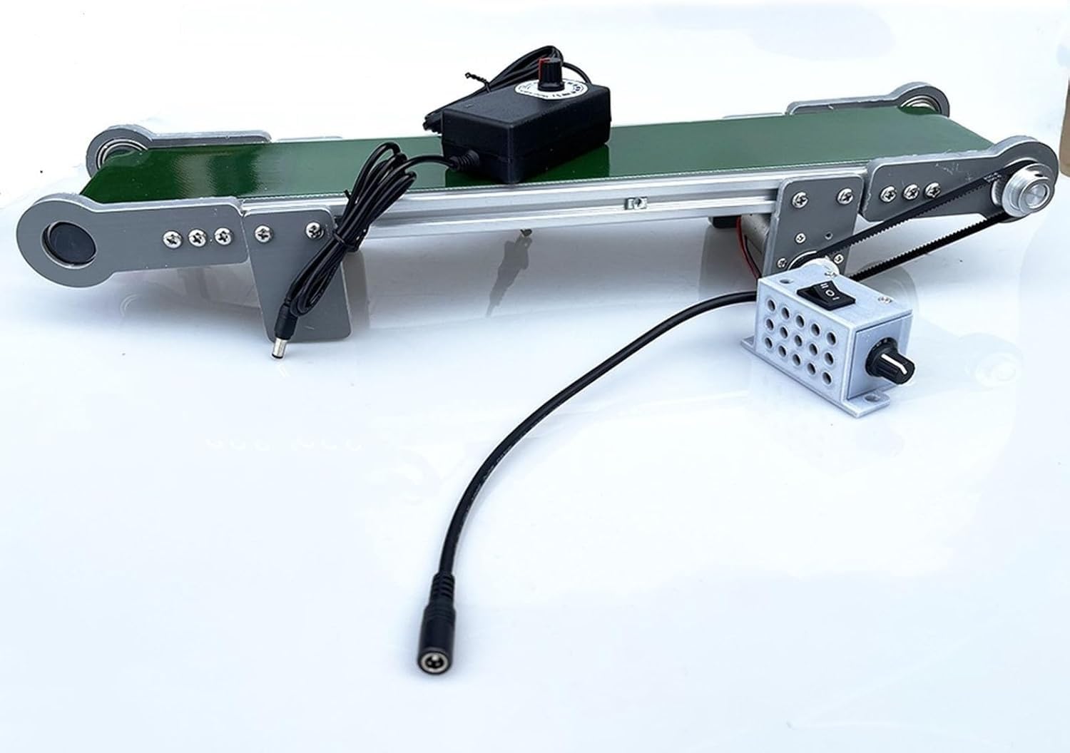 Cinta transportadora industrial, 10 x 70 cm, velocidad ajustable, PVC, con funciones de fricción automática, marcha atrás y pausa para fábrica de embalaje