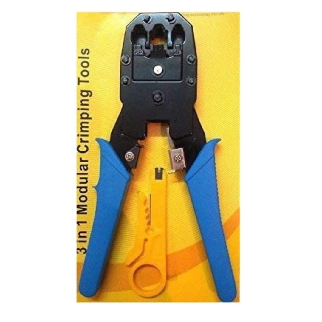 StoreIN Rj45 Rj11 Crimping Tool with Network Lan Cable Tester Combo Set For Networking and Office Used. 1