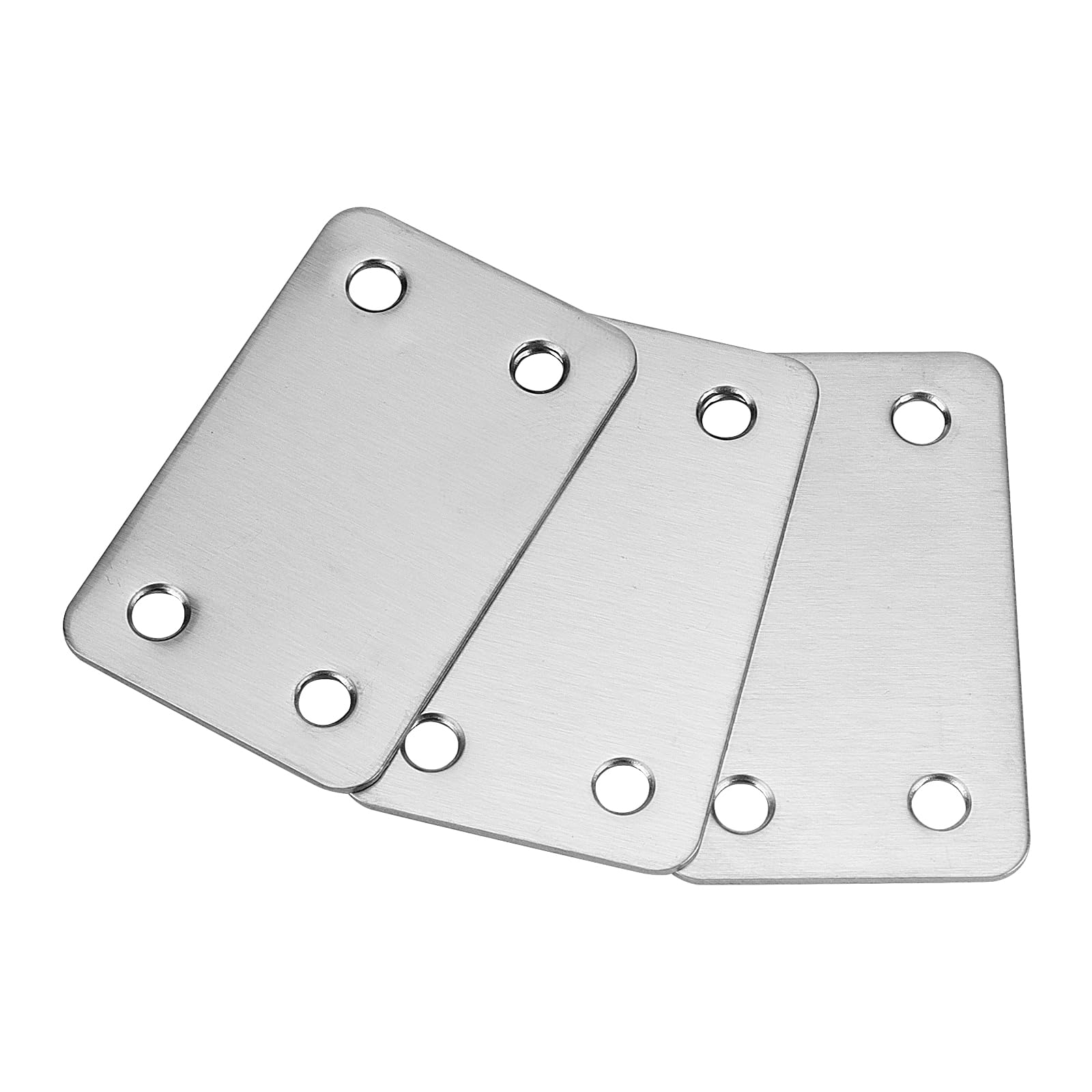 MUKCHAP 24 piastre di giunzione piatte in acciaio inox, 60 x 38 x 1,5 mm, con 96 viti, staffe piatte forate, staffa di supporto dritta piatta in metallo per legno, mobili
