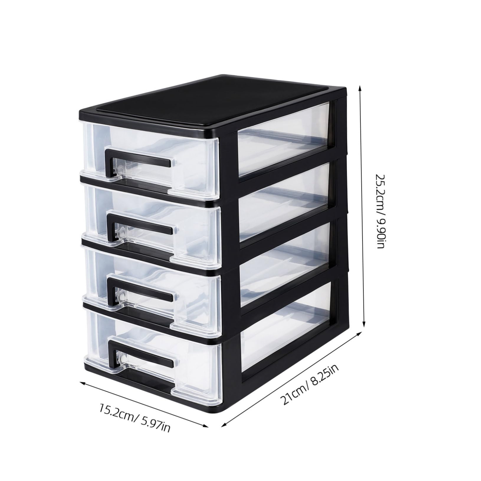 SEWACC Cassetti in plastica a 4 strati, organizer da scrivania con cassetti, cassetti trasparenti, forniture per ufficio, cancelleria per la casa, gioielli e cosmetici