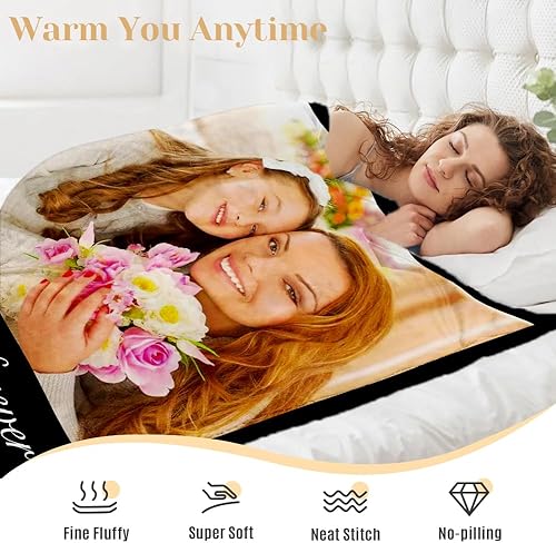 Miniatura 2 de Juantao Manta personalizada con fotos, manta de franela personalizada, manta de cumpleaños, aniversario, padre, para mamá, papá, familia y amigos