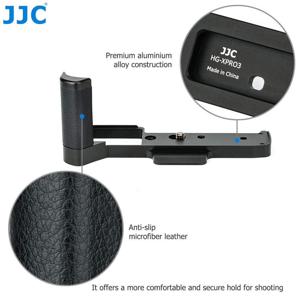 JJC Typ Arca-Swiss Metalowy uchwyt do Fujifilm X-PRO3, X-PRO2, X-PRO1 Zastępuje Fuji MHG-XPRO3, MHG-XPRO2, MHG-XPRO1 Podnieś przenośne uczucie do nagrywania wideo Youtube Vlog