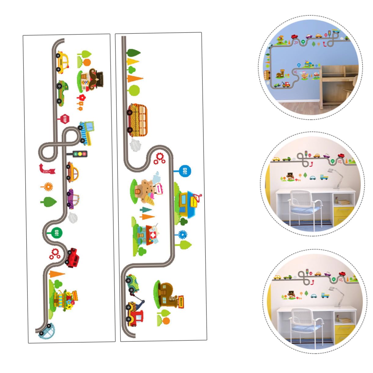 Ciieeo 3 Set Di Adesivi Murali Per Camerette Dei Bambini Adesivi Murali Staccabili E Adesivi Per Tema Trenino Per Auto 2 Fogli * 3
