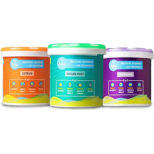 BLU by Absorbia Moisture Absorber Mini Pack of 3 Natural Fra