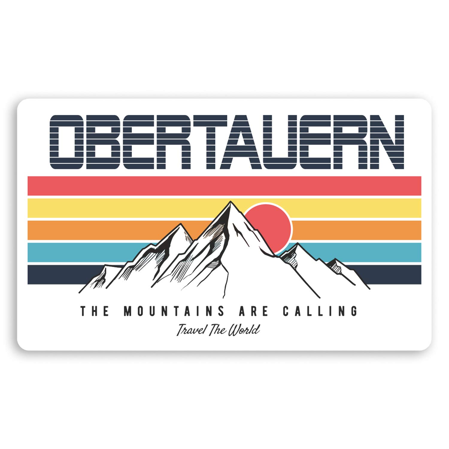Destination Vinyl Ltd Multi 2 X 10Cm Obertauern Austria Vinyl Stickers Ski Snowboard Luggage Sticker #30329 (10Cm Wide)
