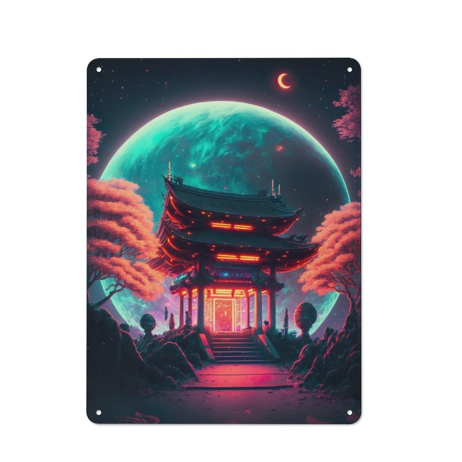 Junmoney Shinto Shrine V8 Retro Tin Sign 40X30cm For Workshop Wall, For Home Interiors And Metal Sign Collectors