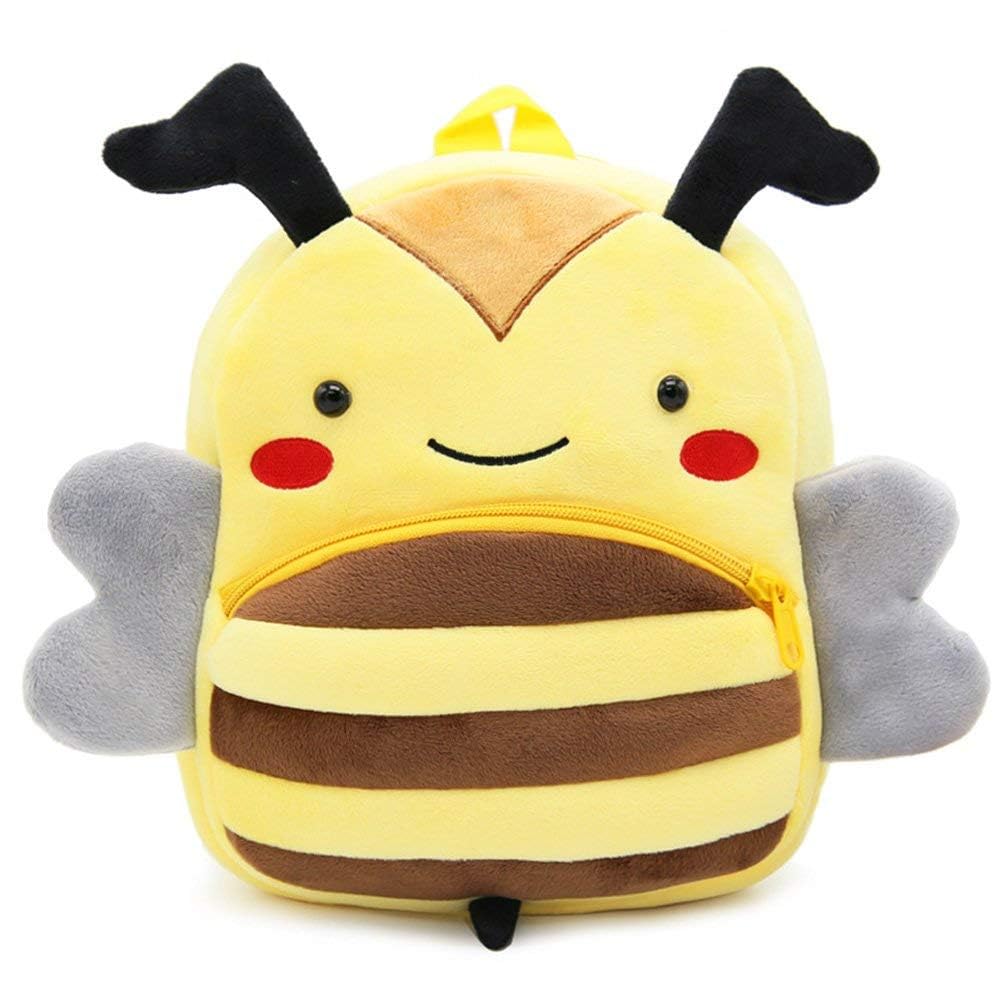 KingCheer Mini Plush Toddler Rucksack for Boys and Girls, Small Kids Backpack Rucksack for Nursery, Preschool, Kindergarten, Travel(Bee)