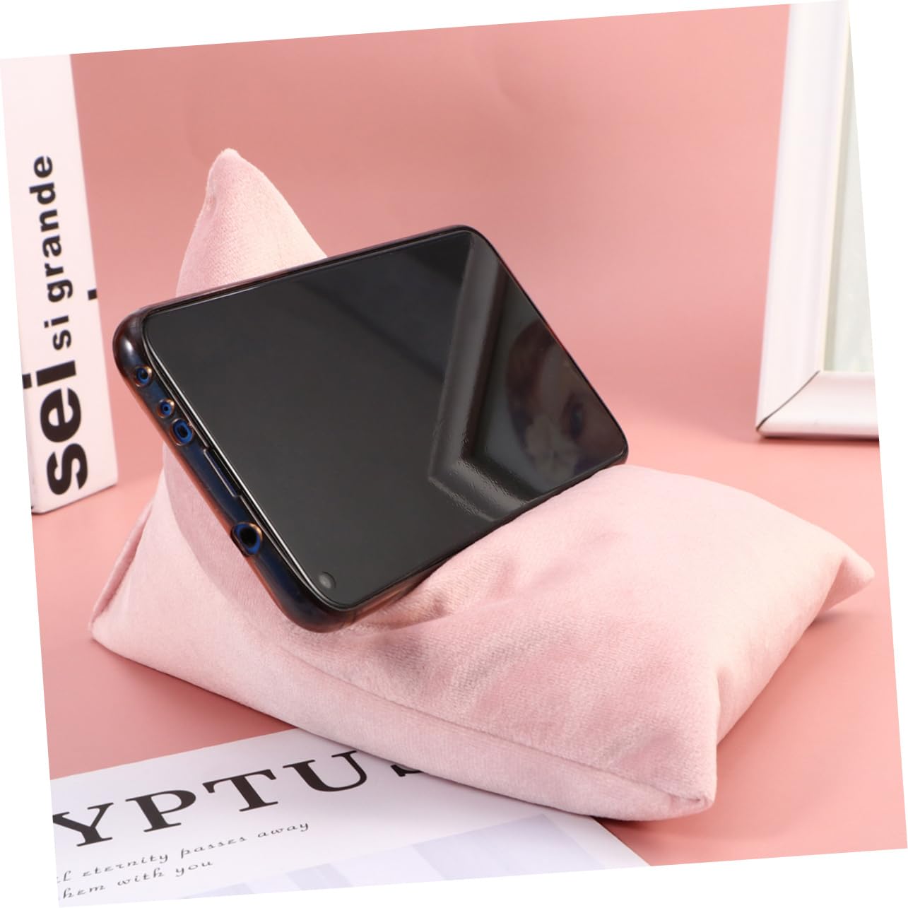 Gadpiparty Support Tablette Lit Coussin Triangulaire en Peluche Doux Multi-Angle pour Lecture Confortable au Lit Canapé