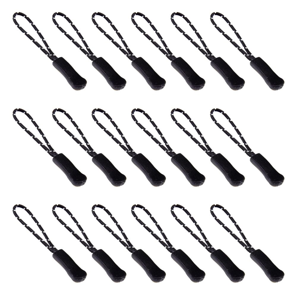 Ruidee Black White Dot Zipper Pull 50Pcs, Nylon Cord Zipper Tabs, Durable Pvc Zipper Pulls Replacement For Backpacks, Jackets, Luggage, Purses, Handbags (Black White Dot)