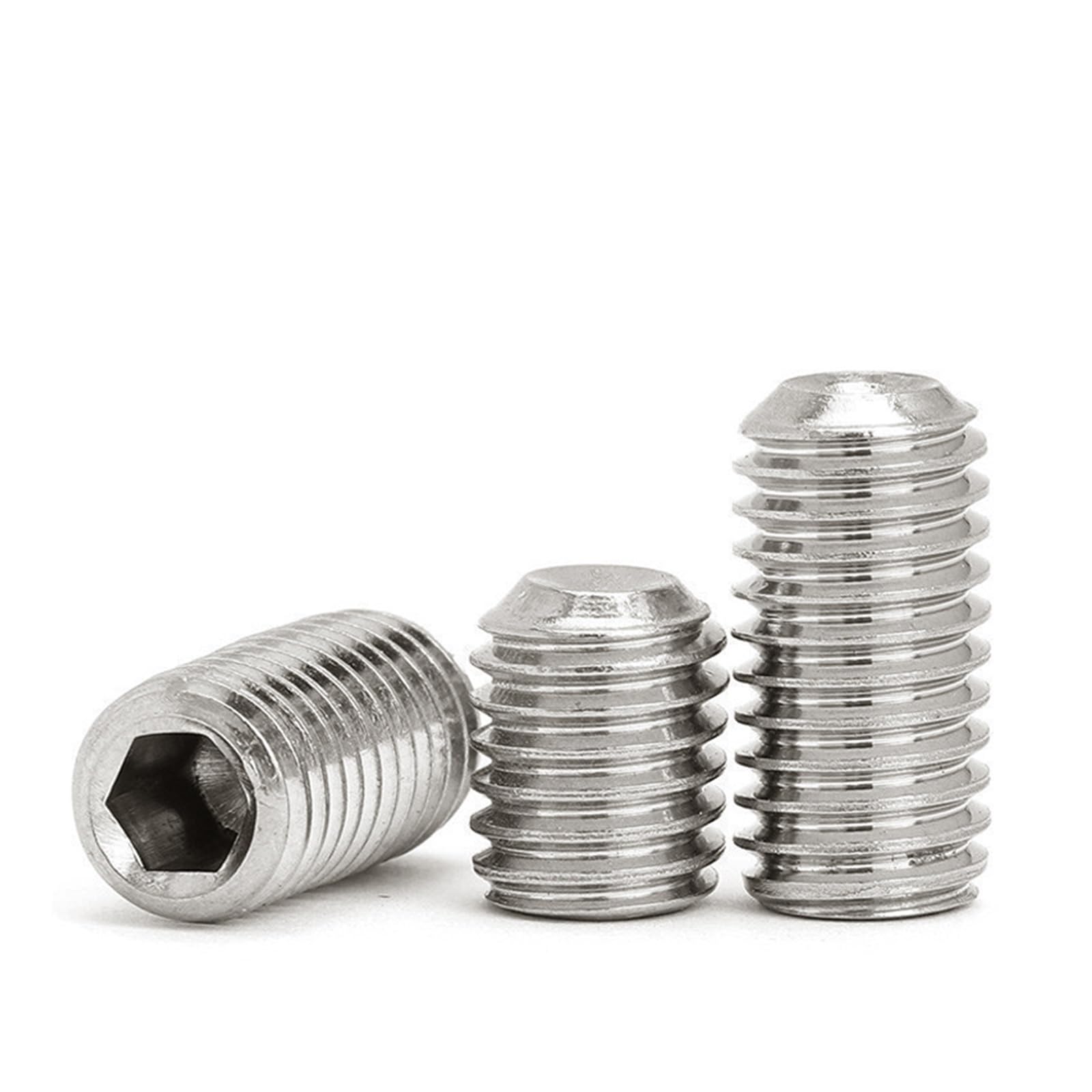 Tornillos de fijación hexagonales de cabeza ciega, Paquete de 10 tornillos de cabeza hexagonal con punta plana sin cabeza de acero inoxidable M1.6-M16(35mm,M16)