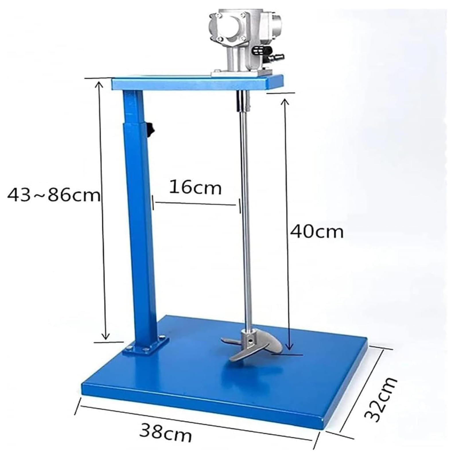 Mezclador de pintura neumático, agitador de aire de 1/8 HP, altura y velocidad ajustables, para líquidos viscosos, tinta, tinta, productos químicos